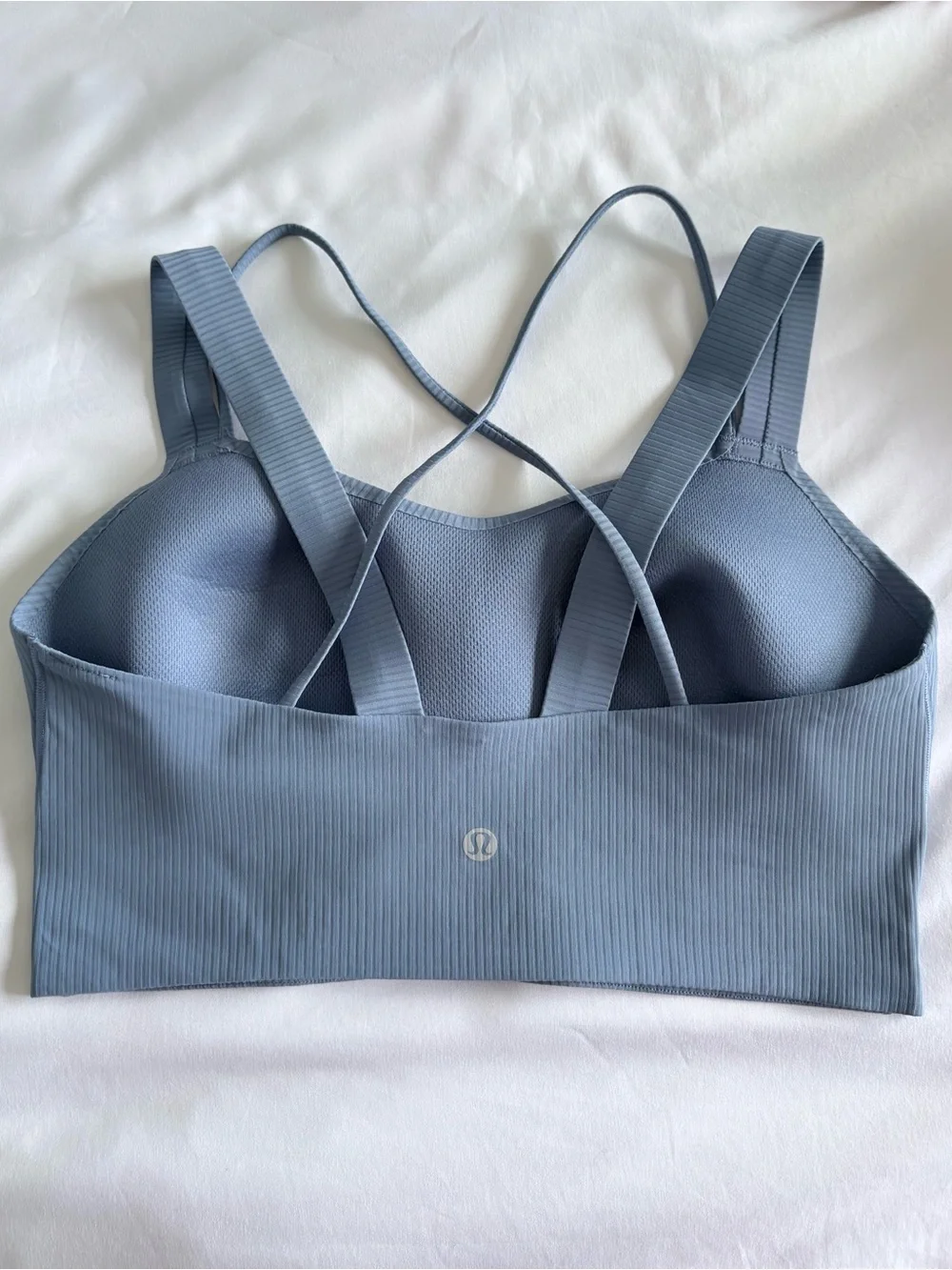Lululemon Like a Cloud Ribbed Longline Bra *Light Support, D/DD Cup Washed Blue